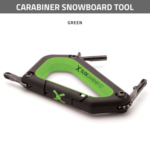 CARABINER SNOWBOARD TOOL - GREEN