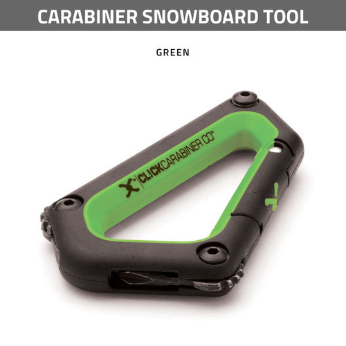 CARABINER SNOWBOARD TOOL - GREEN